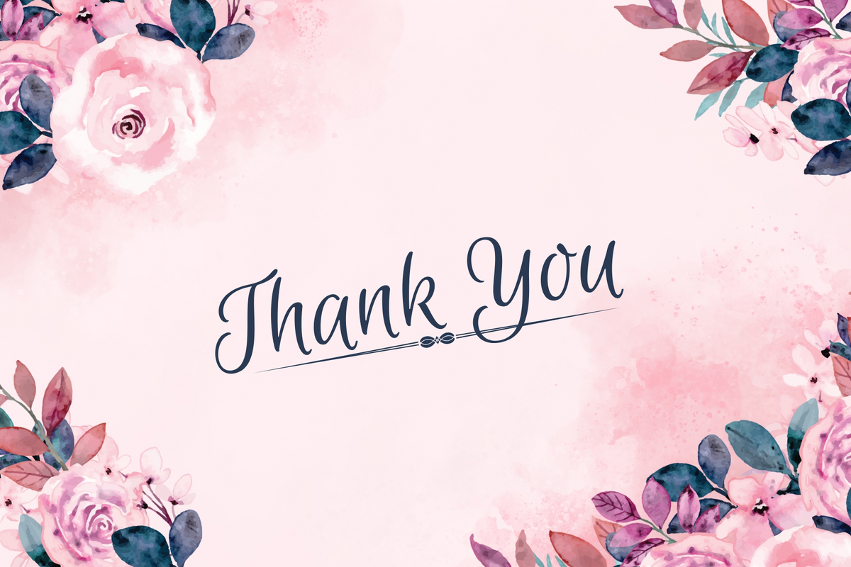 Editable Romantic Watercolor Thank You Card | Corjl Template | Digital Download