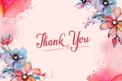 Editable Elegant Floral Thank You Card | Watercolor Design | Corjl Template | Instant Download