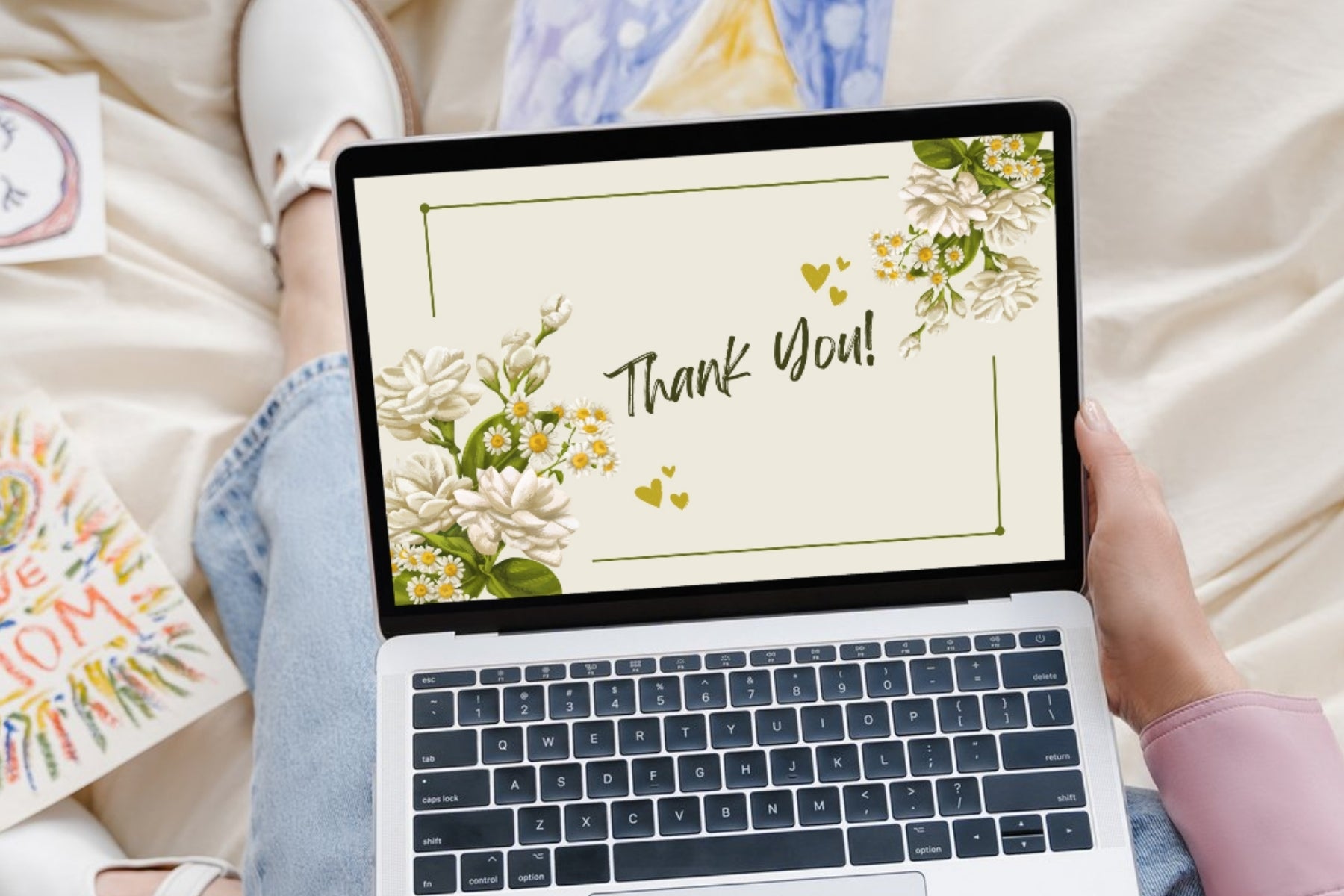 Editable Elegant Botanical Thank You Card | 6x4” | Corjl Template | Digital Download
