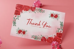 Editable Classic Red Floral Thank You Card | Elegant & Timeless | Corjl Template | Instant Download