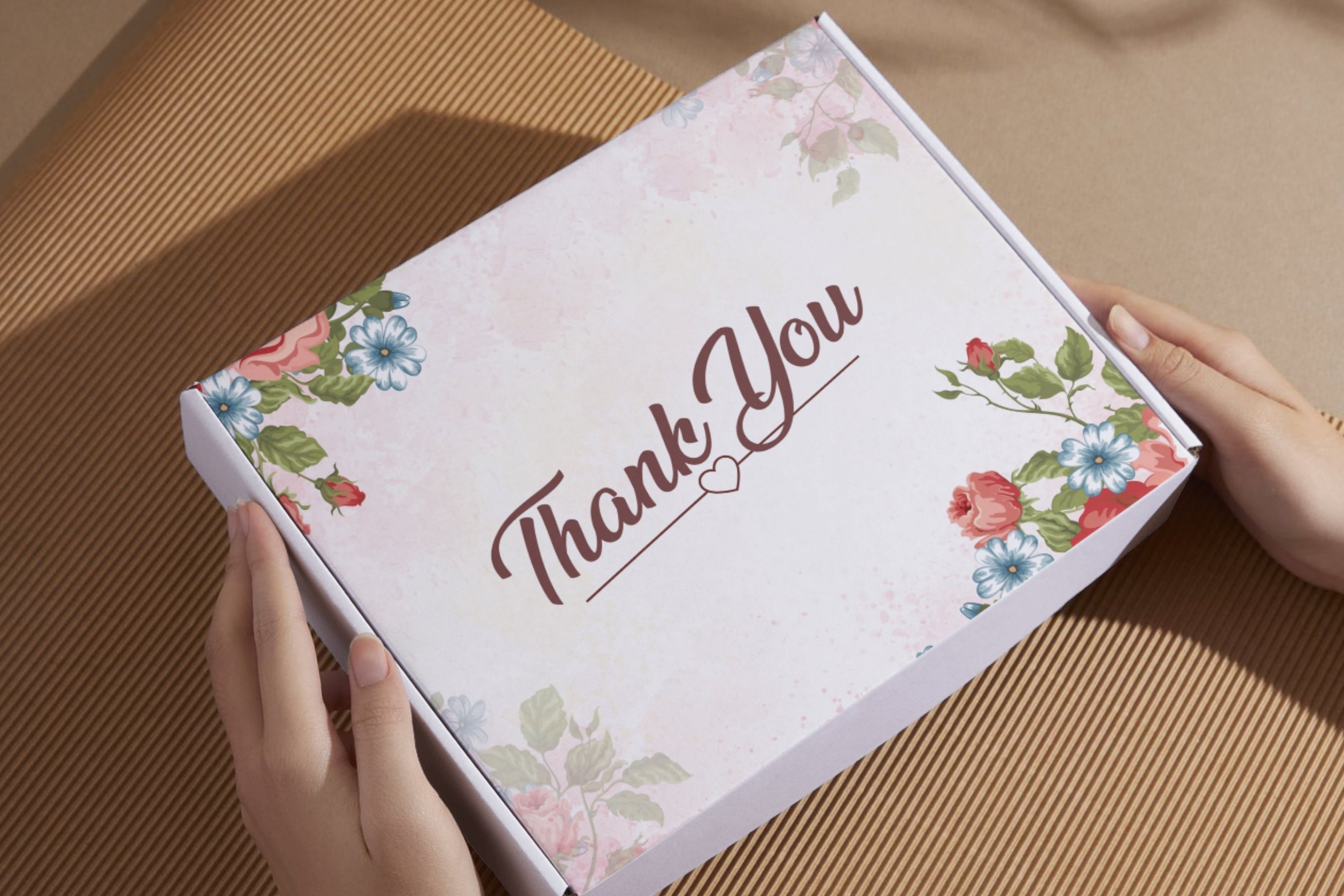 Editable Elegant Blue & Red Rose Thank You Card | Floral & Stylish | Corjl Template | Instant Download