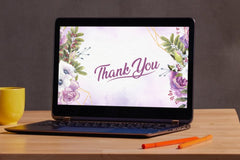 Editable Dark Pink Rose Thank You Card | Elegant Floral Design | Corjl Template | Instant Download