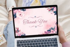Editable Blush Pink Rose Thank You Card | Elegant & Timeless | Corjl Template | Instant Download